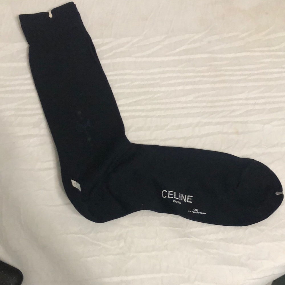 Celine Black Crew Dress Socks